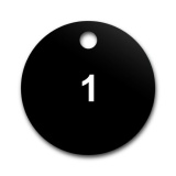 Marqueurs - Vannes rondes numérotées - Ø38 mm Aluminium Noir 01 à 50