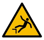 Rouleau de pictos - Chute avec dénivellation - W008 - ISO 7010 25 mm