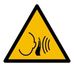 Rouleau de pictos - Danger bruit fort soudain - W038 - ISO 7010 100 mm