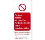 Étiquettes - Ne pas mettre en marche - Polyester - Lot de 10