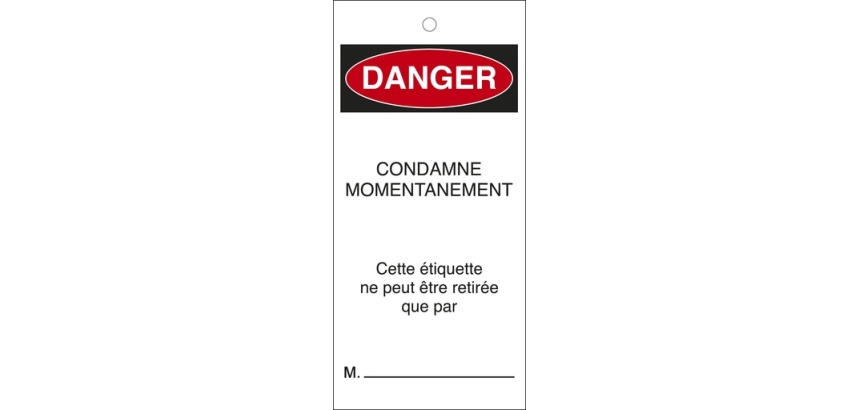 Plaquettes inspection - Danger Condamné Momentanément - 10 ex