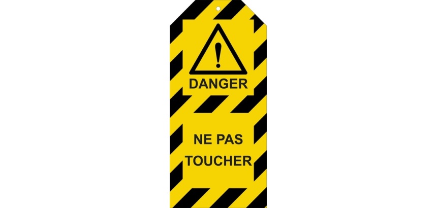 Étiquettes - Danger : Ne pas toucher - Polyester - 10 ex 50 x 110 mm