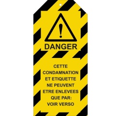 Étiquettes - Danger Condamnation - Polyester Souple - Lot de 10