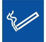 Signalisation d'autorisation - Zone fumeur avec picto cigarette 100 x 100 mm Vinyle Souple Autocollant