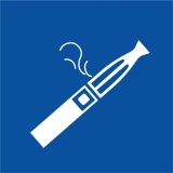 Panneau d'information - Picto Cigarette électronique zone fumeur 400 x 400 mm PVC 2 mm