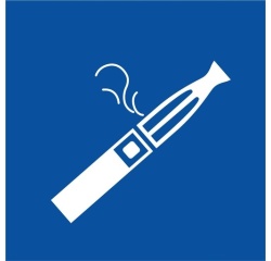 Panneau d'information - Picto Cigarette électronique zone fumeur 100 x 100 mm Vinyle Souple Autocollant