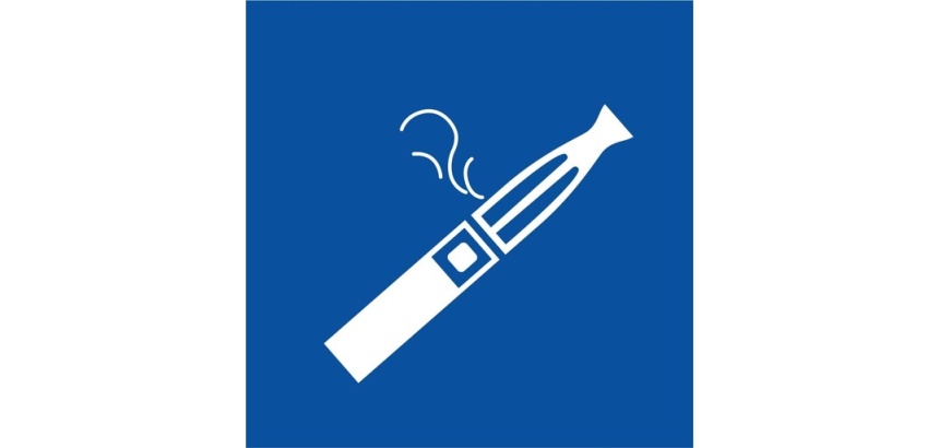 Panneau d'information - Picto Cigarette électronique zone fumeur 315 x 315 mm Vinyle Souple Autocollant