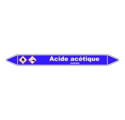Marqueur Tuyauterie - Acide Acétique - Vinyle Laminé - NFX 08-105