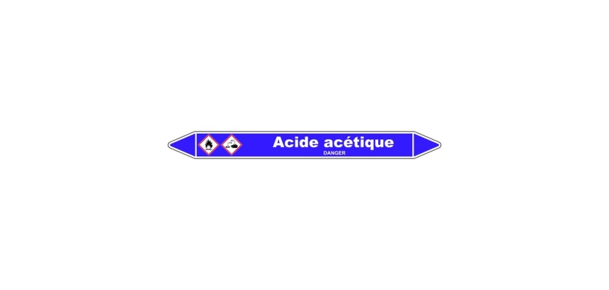 Marqueur Tuyauterie - Acide Acétique - Vinyle Laminé - NFX 08-105
