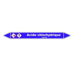 Marqueur tuyauterie - Acide chlorhydrique - Vinyle laminé