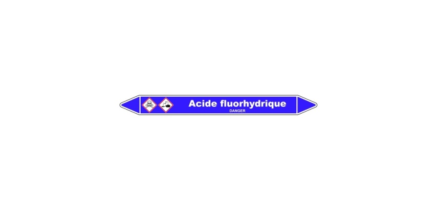 Marqueur tuyauterie - Acide fluorhydrique - Vinyle laminé