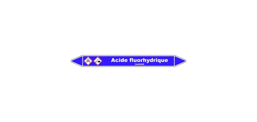 Marqueur tuyauterie - Acide fluorhydrique - Vinyle laminé