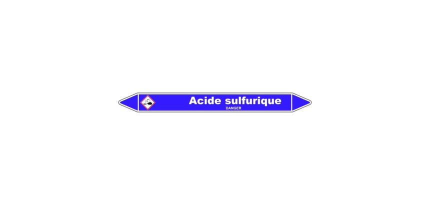 Marqueur tuyauterie - Acide sulfurique - Vinyle laminé