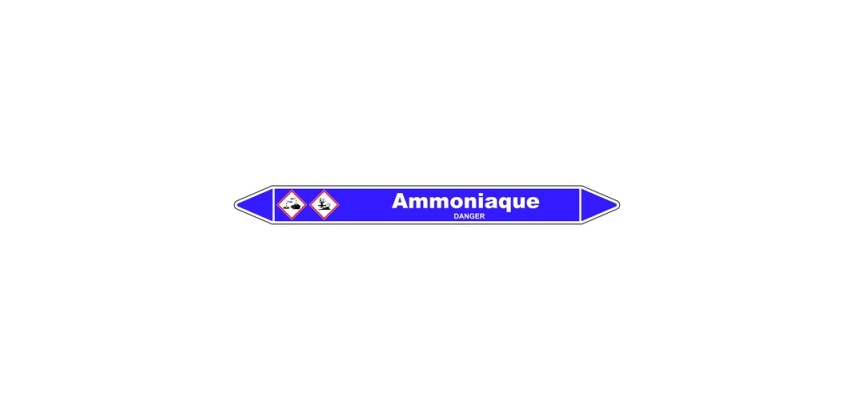 Marqueur de Tuyauterie - Ammoniaque - NFX 08-105 - Vinyle laminé