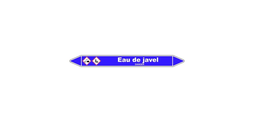 Marqueur Tuyauterie - Eau de Javel - Vinyle Laminé - NFX 08-105