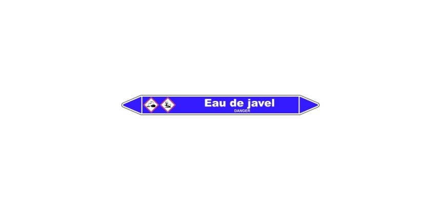 Marqueur Tuyauterie - Eau de Javel - Vinyle Laminé - NFX 08-105