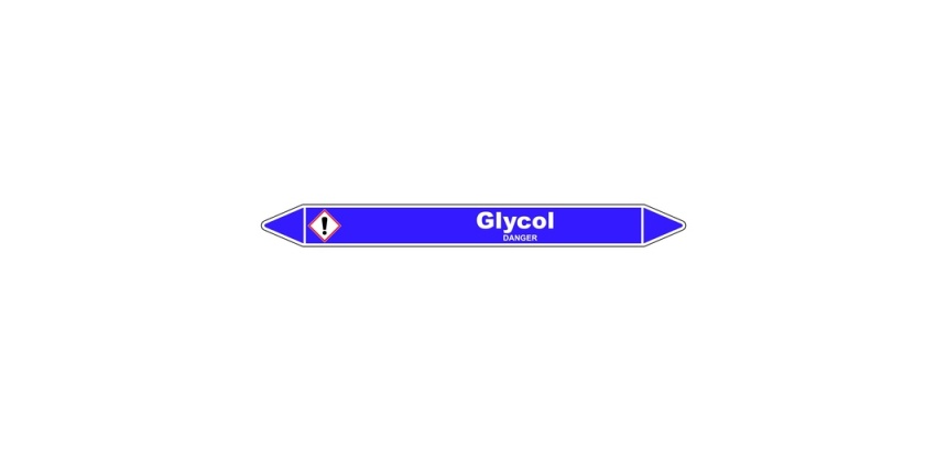 Marqueur de tuyauterie Glycol en vinyle laminé - NF X 08-105