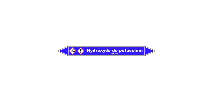 Marqueur tuyaux - Hydroxyde de potassium - Vinyle laminé