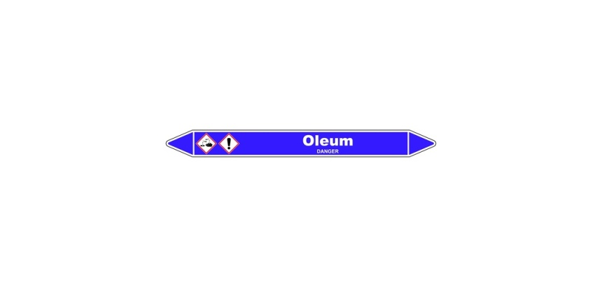 Marqueur de tuyauterie Oleum en vinyle laminé - NF X 08-105