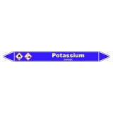 Marqueur de Tuyauterie - Potassium - NFX 08-105 - Vinyle Laminé 150 x 12 mm