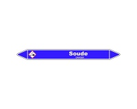 Marqueur de Tuyauterie - Soude - NFX 08-105 - Vinyle Laminé 150 x 12 mm