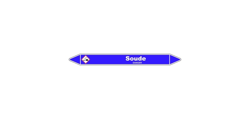 Marqueur de Tuyauterie - Soude - NFX 08-105 - Vinyle Laminé