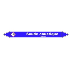 Marqueur tuyauterie - Soude caustique - Vinyle laminé - NFX 08-105