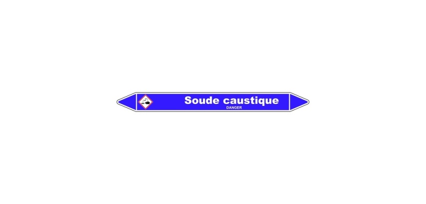 Marqueur tuyauterie - Soude caustique - Vinyle laminé - NFX 08-105