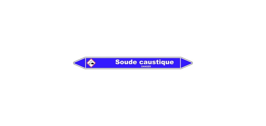 Marqueur tuyauterie - Soude caustique - Vinyle laminé - NFX 08-105