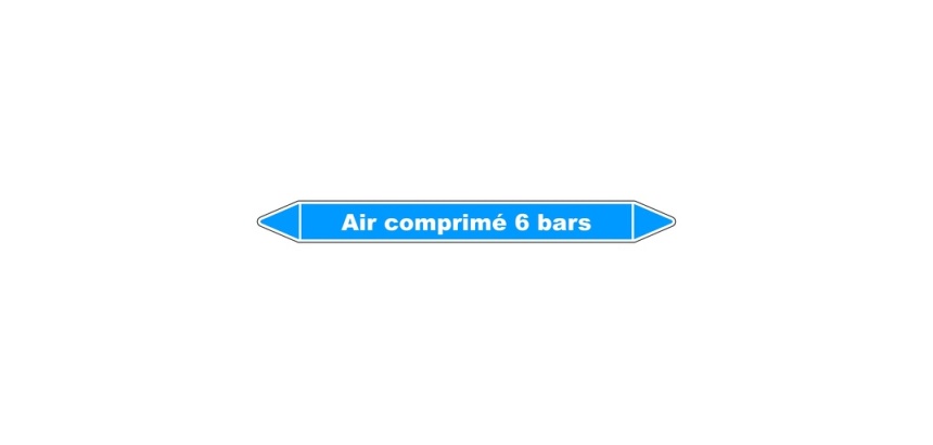 Marqueur tuyauterie - Air comprimé 6 bars - Vinyle laminé