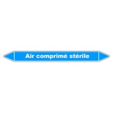 Marqueur de Tuyaux - Air Comprimé Stérile - Vinyle Laminé 150 x 12 mm