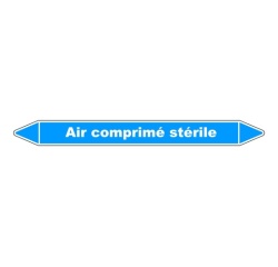 Marqueur de Tuyaux - Air Comprimé Stérile - Vinyle Laminé