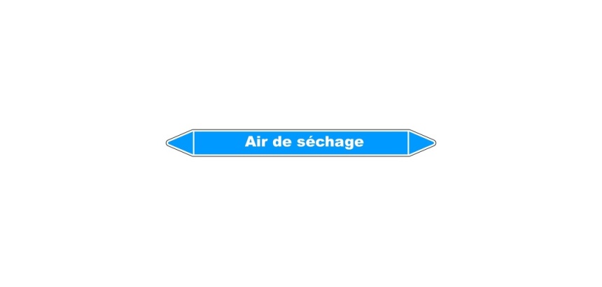 Marqueur tuyauterie - Air de séchage - Vinyle laminé - NFX 08-105