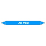 Marqueur de Tuyauterie - Air froid - NFX 08-105 - Vinyle Laminé 150 x 12 mm