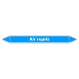 Marqueur de Tuyauterie - Air repris - en Vinyle Laminé 150 x 12 mm