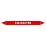 Marqueur tuyauterie - Eau incendie vinyle - NFX 08-105 150 x 12 mm