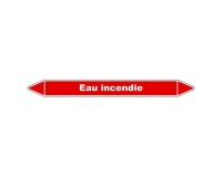 Marqueur tuyauterie - Eau incendie vinyle - NFX 08-105 150 x 12 mm