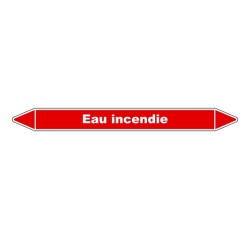 Marqueur tuyauterie Eau incendie – Vinyle NF X 08-105