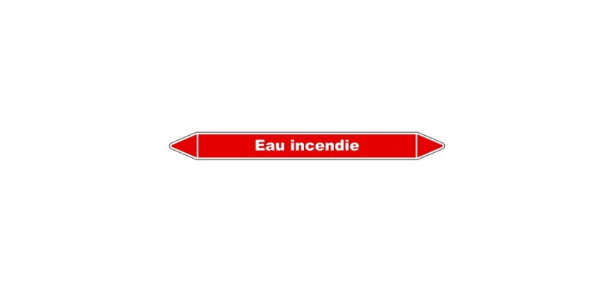 Marqueur tuyauterie - Eau incendie vinyle - NFX 08-105