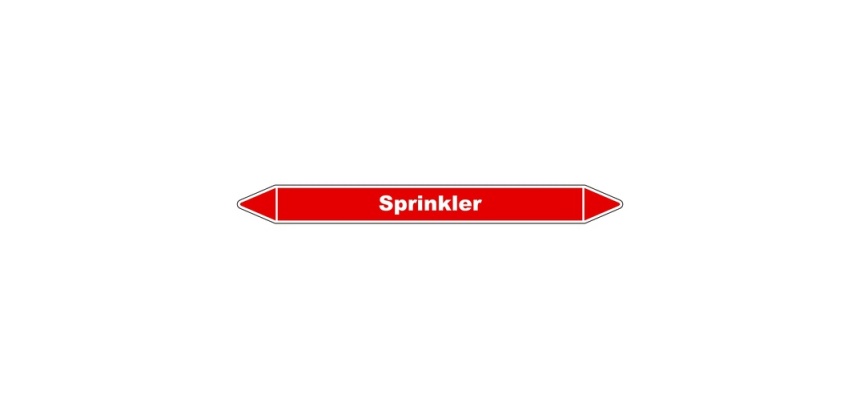 Marqueur tuyauterie - Eau sprinkler - Vinyle laminé - NFX 08-105