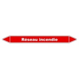 Marqueur - Tuyauterie Réseau Incendie - Vinyle Laminé - NFX 08-105 150 x 12 mm