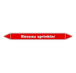 Marqueur tuyauterie Réseau sprinkler – Vinyle NF X 08-105