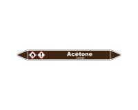 Marqueur de Tuyauterie - Acétone - NFX 08-105 - Vinyle Laminé 150 x 12 mm
