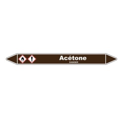 Marqueur de Tuyauterie - Acétone - NFX 08-105 - Vinyle Laminé