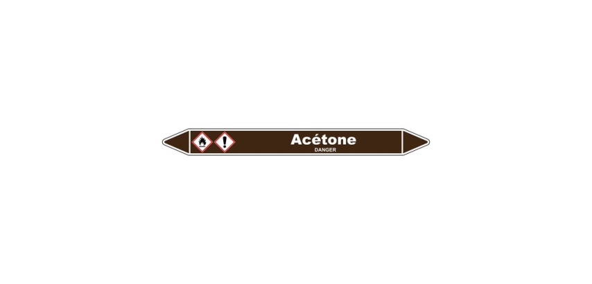 Marqueur de Tuyauterie - Acétone - NFX 08-105 - Vinyle Laminé
