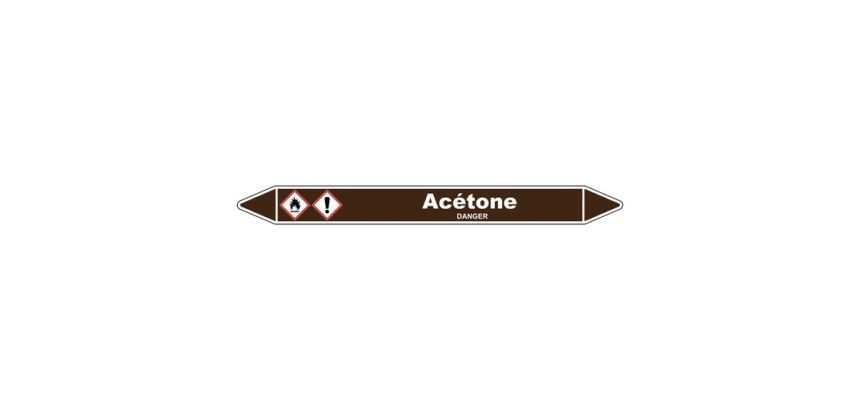 Marqueur de Tuyauterie - Acétone - NFX 08-105 - Vinyle Laminé
