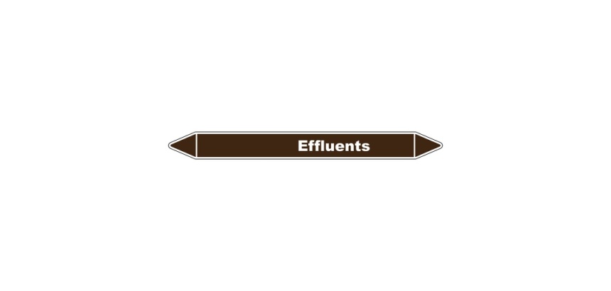 Marqueur de Tuyauterie - Effluents - en Vinyle Laminé - NFX 08-105