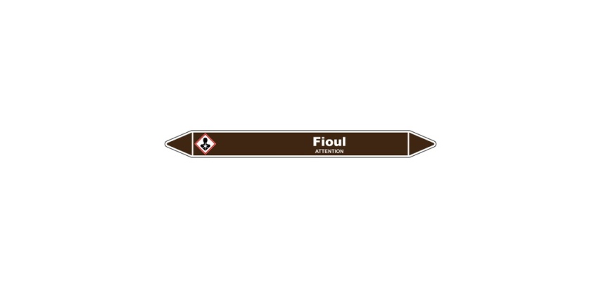 Marqueur Tuyauterie - Fioul Vinyle Laminé - NFX 08-105