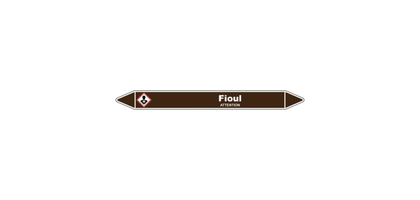 Marqueur Tuyauterie - Fioul Vinyle Laminé - NFX 08-105