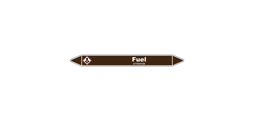 Marqueur de tuyauterie - Fuel - Vinyle laminé - NFX 08-105